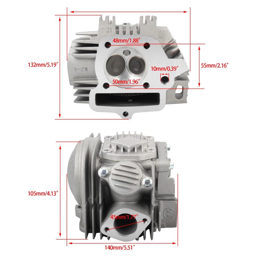 MB-107-126エンジン―軽量バルプバーションシリンダーヘツト販売 バイク エンジン パーツ シリンダーヘッド ボア YX140 アセンブリ