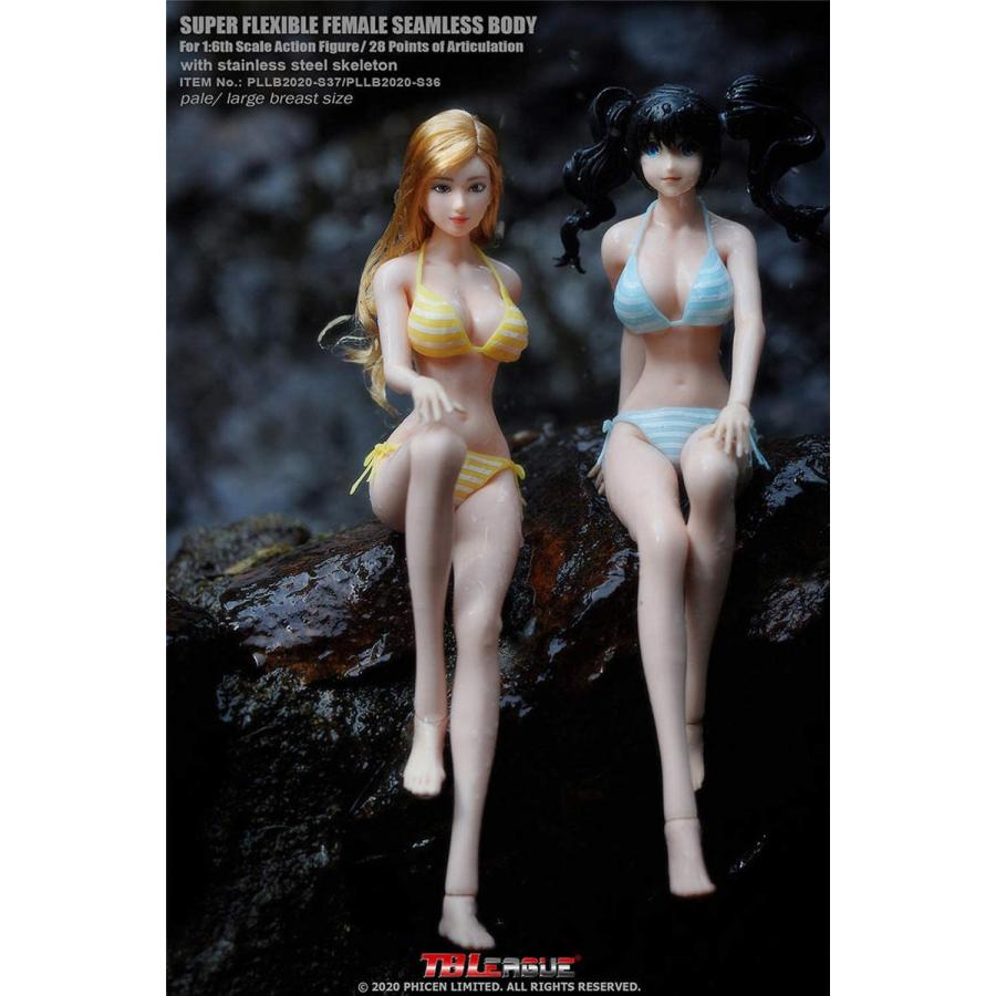 TBLeague 1/6 超柔軟性シームレス 女性 素体ボディ ヘッド、ビキニ、交換パーツのフルセット　PLLB2020-S37｜rakudamart｜06