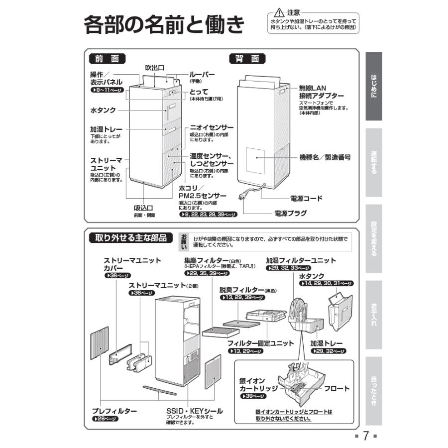 ストリーマ ダイキン ACK705A-W 加湿ツインストリーマ空気清浄機