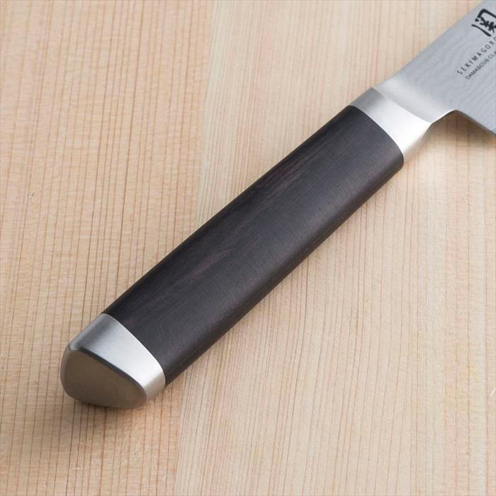 包丁 日本橋 木屋 No.6 ペティナイフ 150mm （鍔付・炭素鋼・黒強化木柄）