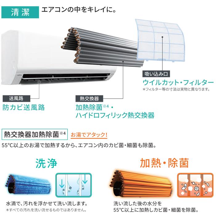 nocria 富士通ゼネラル AS-V254R-W インバーター冷暖房エアコン