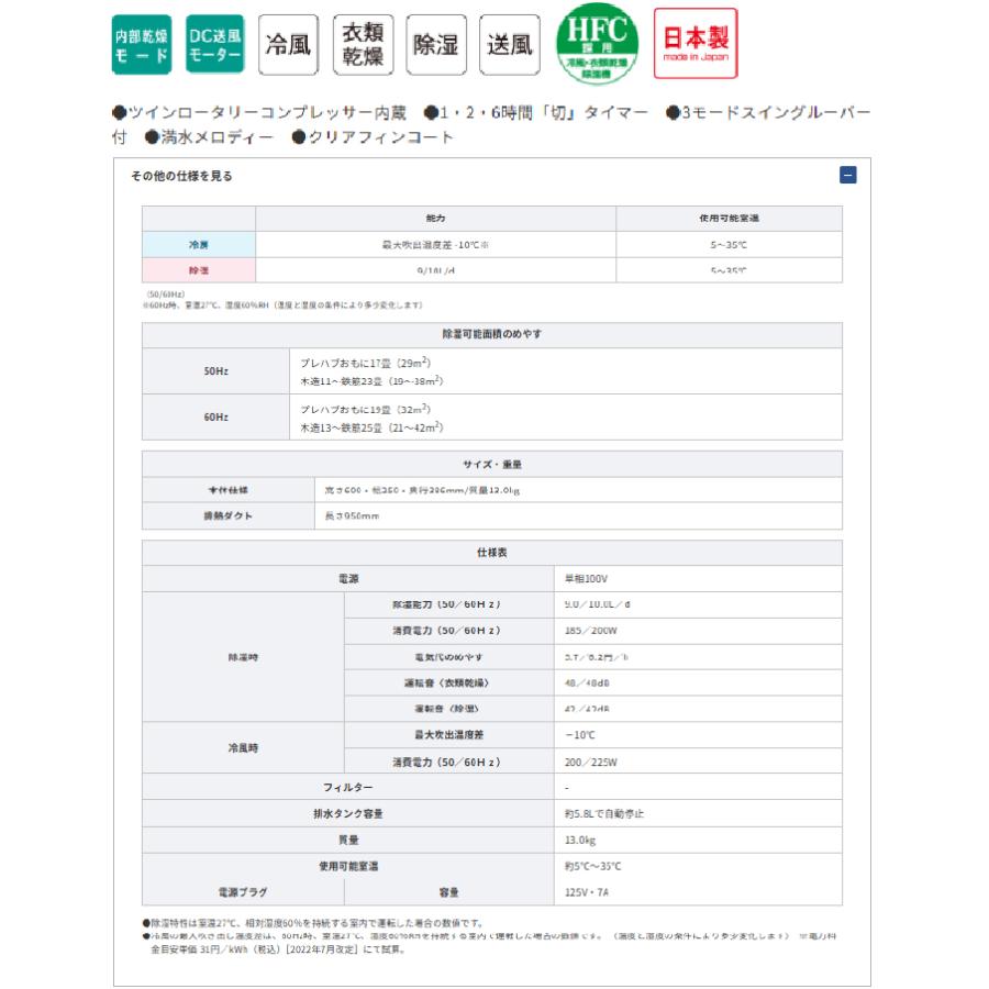 CORONA（コロナ） CDM-1025-AS 冷風機 どこでもクーラー 除湿能力1日