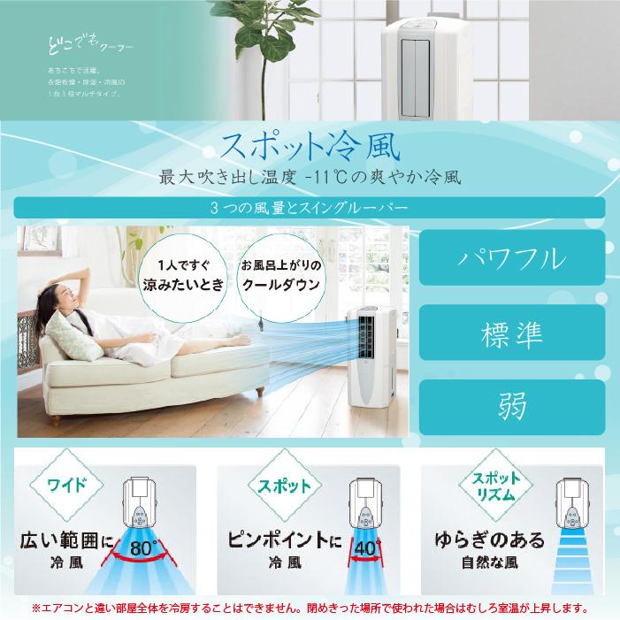 CORONA（コロナ） CDM-1425-W 冷風機 どこでもクーラー 除湿能力1日14L