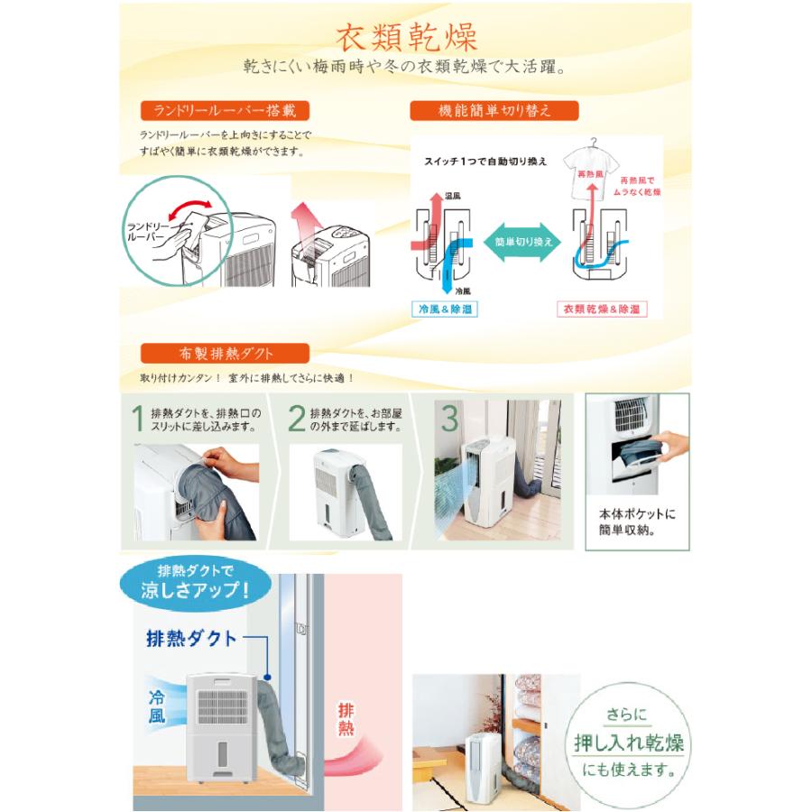 CORONA（コロナ） CDM-1425-W 冷風機 どこでもクーラー 除湿能力1日14L