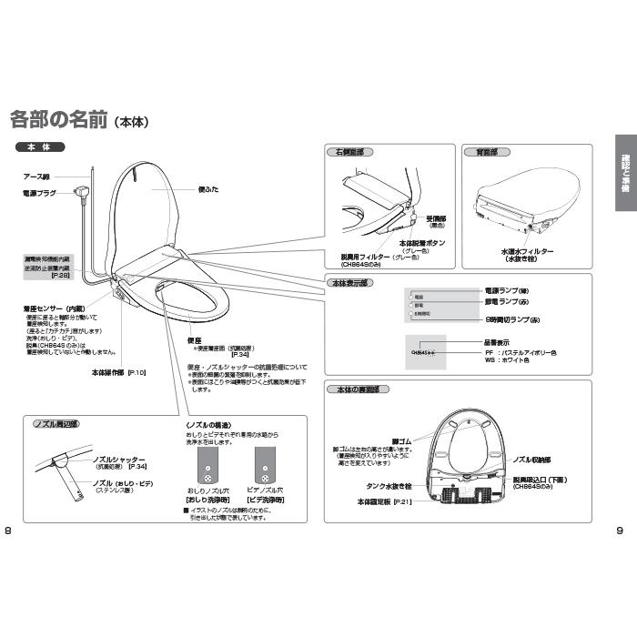 パナソニック CH865SPF 温水洗浄便座 ビューティ・トワレ MTシリーズ パステルアイボリー 貯湯式 壁リモコン付 省エネ 脱臭なし Panasonic