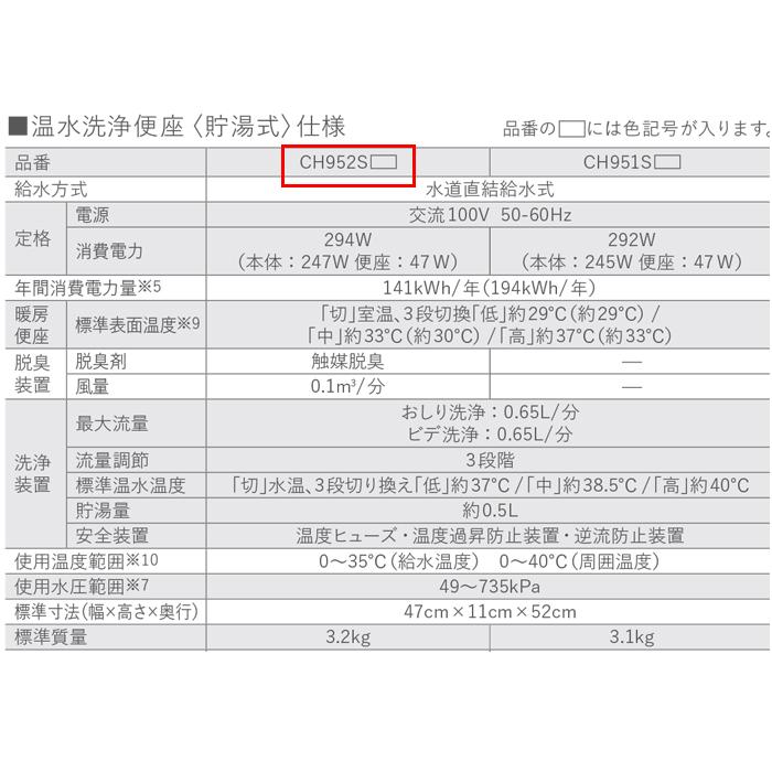 Panasonic（パナソニック） CH952SPF 温水洗浄便座 ビューティ・トワレ