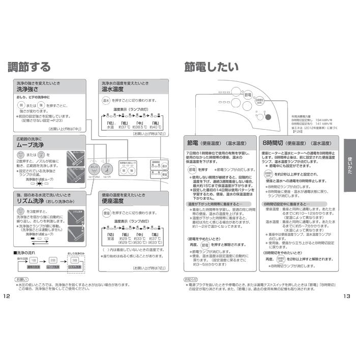 パナソニック CH941SPF 温水洗浄便座 ビューティ・トワレ 貯湯式タイプ パステルアイボリー トイレ 脱臭無し Panasonic｜rakudenmart｜08