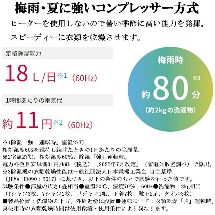 SHARP（シャープ） CV-S180-W 衣類乾燥除湿機 コンプレッサー式