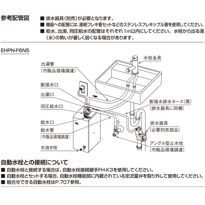 LIXIL（リクシル） EHPN-F6N5 小型電気温水器 ゆプラス 壁掛設置&床置