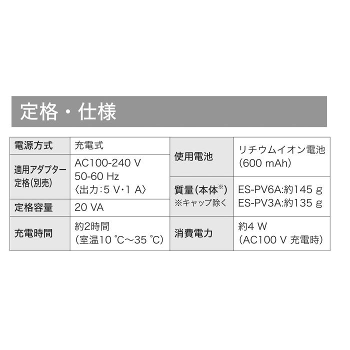 パナソニック ES-PV3A-K ラムダッシュ パームイン マットブラック 5枚刃 シェーバー ケース付 髭剃り LAMDASH PALM IN Panasonicの画像