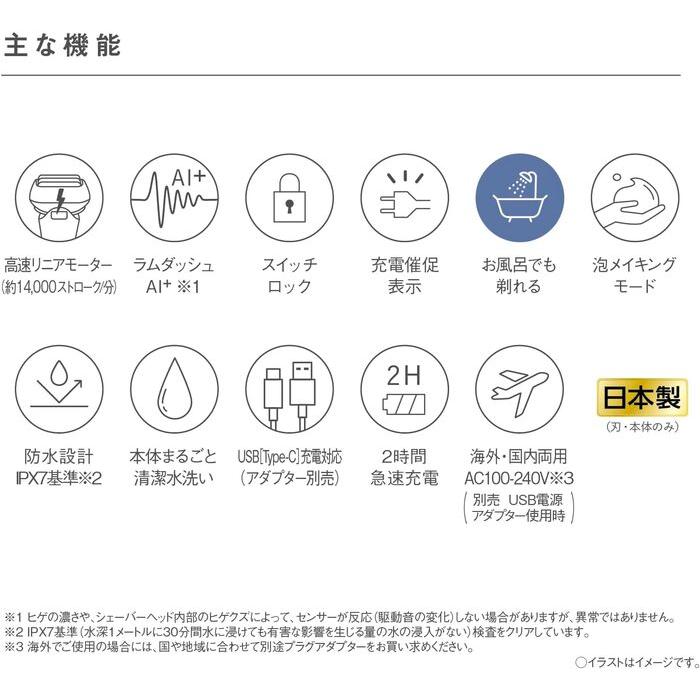 ラムダッシュ パナソニック ES-PV3A-K パームイン マットブラック 5枚