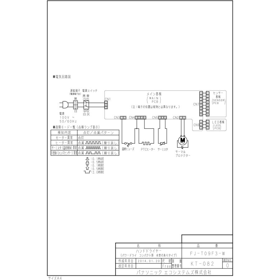 Panasonic（パナソニック） FJ-T09F3-W ハンドドライヤー コンパクト型
