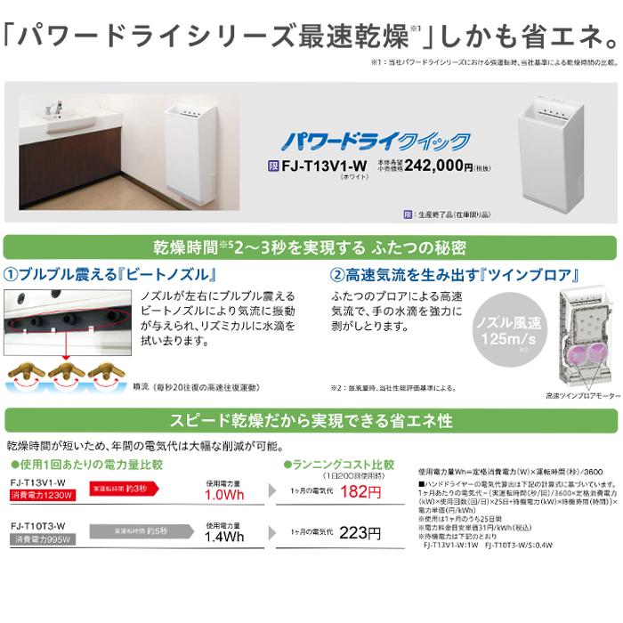 Panasonic（パナソニック） FJ-T13V1-W ハンドドライヤー 両面吹き出し