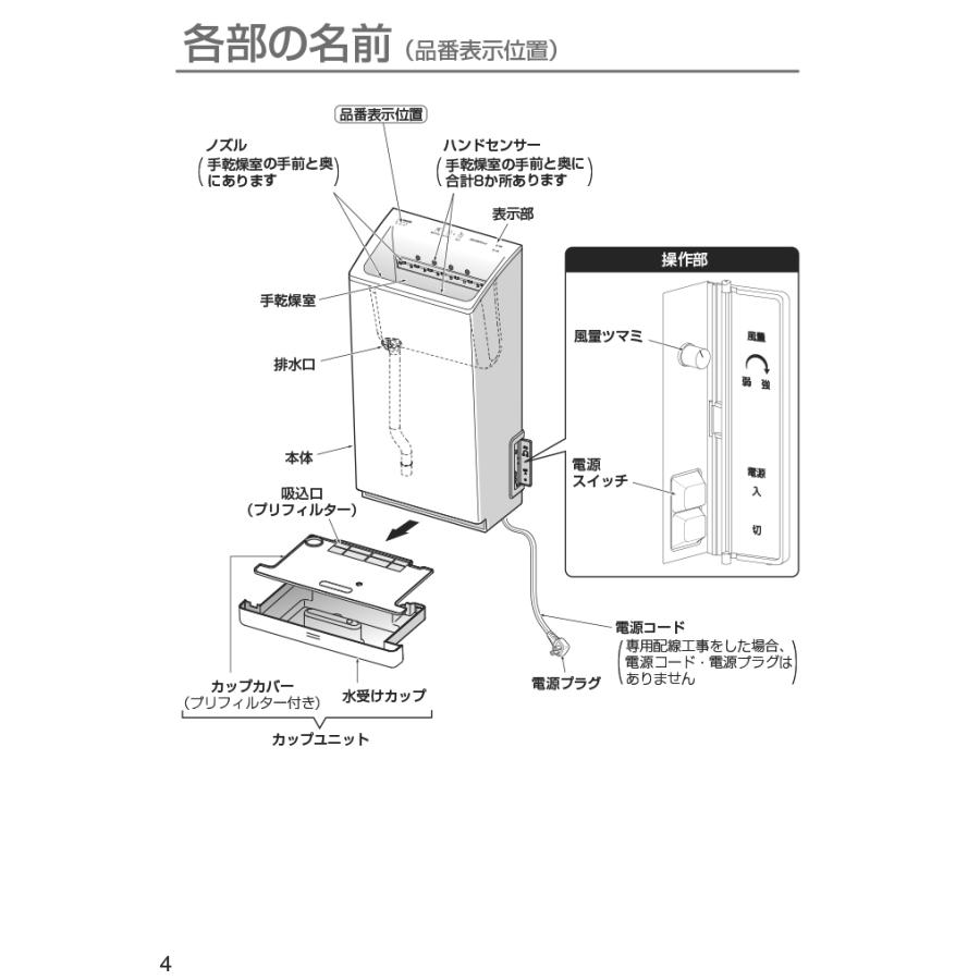 Panasonic（パナソニック） FJ-T13V1-W ハンドドライヤー 両面吹き出し