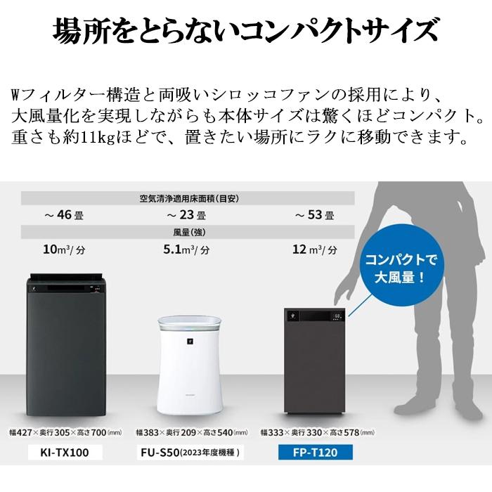 プラズマクラスター シャープ FP-T120-T プラズマクラスター25000 空気