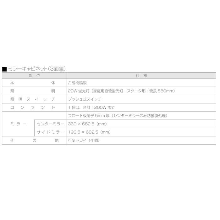パナソニック GQM075DSCAT 三面鏡 スタンダードLED3面鏡 幅750mm ミラーのみ くもりシャット仕様 高さ1890mm用 Panasonic (法人限定)