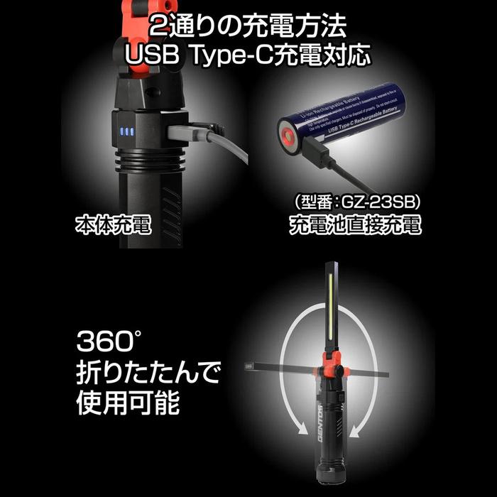GENTOS（ジェントス） GZ-X233 Ganz ガンツ 薄型ヘッド作業灯 USB Type