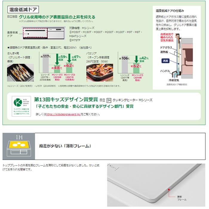 日立 HT-M8STWF-S ビルトインIHクッキングヒーター 75cm幅 IH3口 単相200V シルバー 鉄・ステンレス対応 HITACHI｜rakudenmart｜06