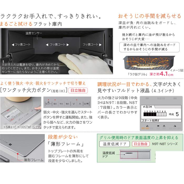 日立（HITACHI） HT-N8STWF(S) 3口IHクッキングヒーター ビルトイン 火