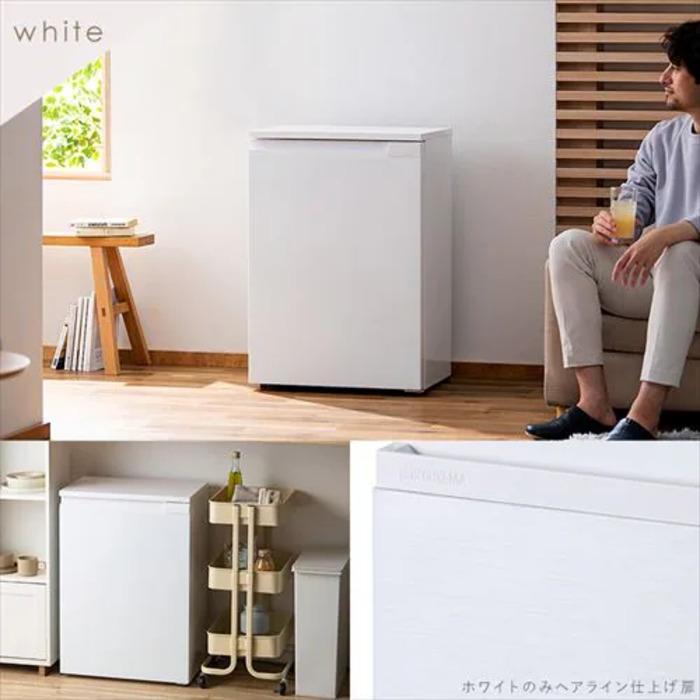 アイリスオーヤマ IRSN-7A-W 冷蔵庫 66L ホワイト 右開き 自動霜取り 奥行スリム 小型 セカンド冷蔵庫 1ドア 幅55.2cm IRIS OHYAMAの画像