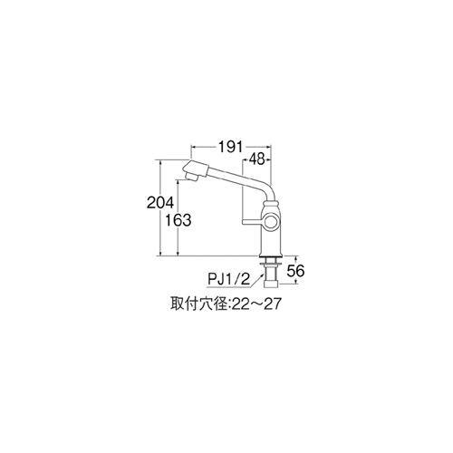 SANEI 三栄水栓 SANEI JA572DC-13 立形上向自在水栓 : 住設と電材の洛