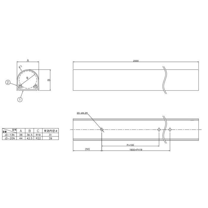 因幡電工 JD-13N リフォームダクト 耐候性タイプ INABA DENKO (10本入