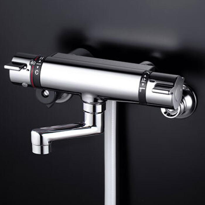 KVK サーモスタット式シャワー混合水栓 寒冷地用 KF800WT KVK KVK KF800TN サーモスタット式シャワー(80mmパイプ付) 水栓