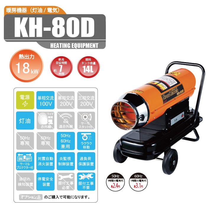 ナカトミ KH-80D スポットヒーター 電磁ポンプ送油方式 ハンドル付き 