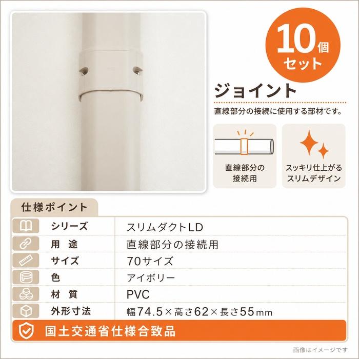 因幡電工 LDJ-70-I ジョイント 直線継手 スリムダクトLD 70サイズ