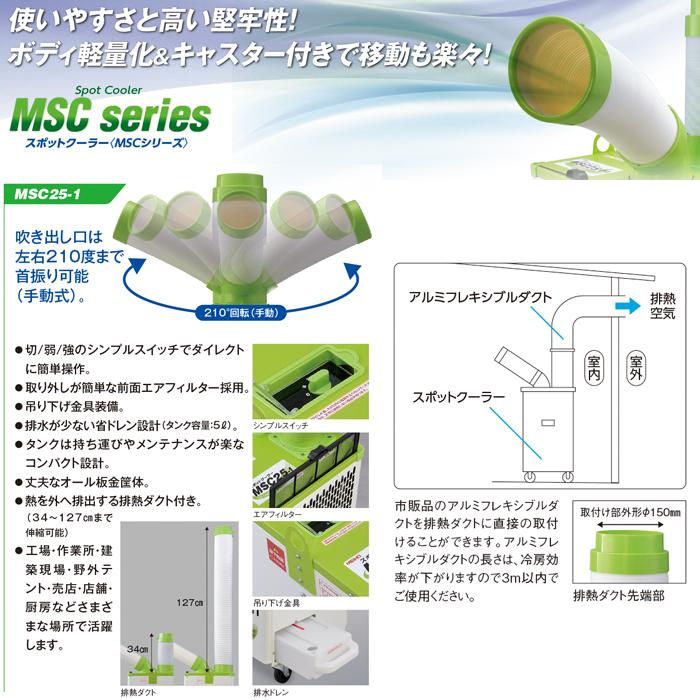 ワキタ MEIHO MSC25-1 スポットクーラー 単相交流100V 1口 手動首振り