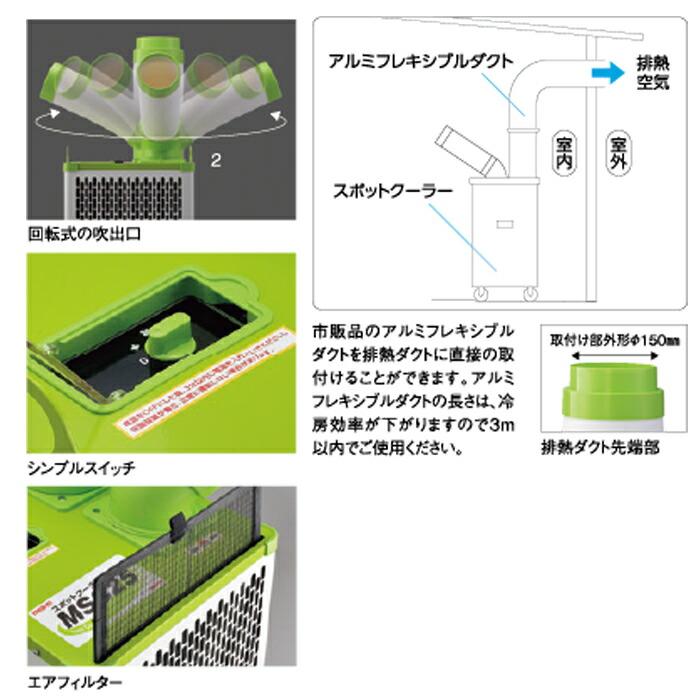 ワキタ MEIHO MSC25L スポットクーラー 単相交流100V 1口 手動首振り