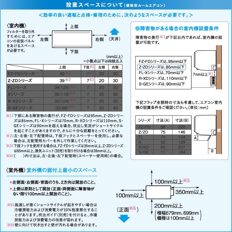 霧ヶ峰 三菱電機 MSZ-ZW5624S-W ルームエアコン Zシリーズ 冷暖房とも
