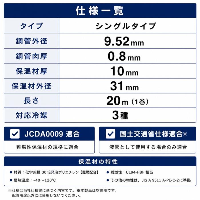 因幡電工 NC-320-10H ネオコイル 空調用被覆銅管 シングルタイプ 保温