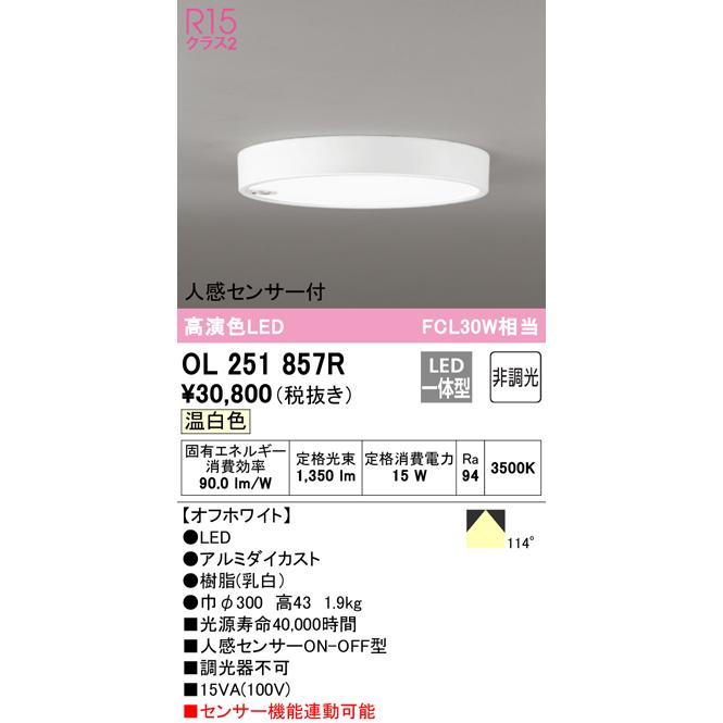 ODELIC（オーデリック） OL251857R 小型シーリングライト LED一体型 温
