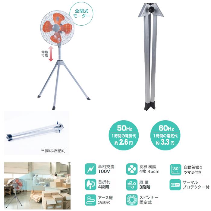 NAKATOMI スタンド 工業　扇風機 OPF-45SZ 株式会社ナカトミ ｜ 45cm全閉式スタンド扇 OPF-45SZ