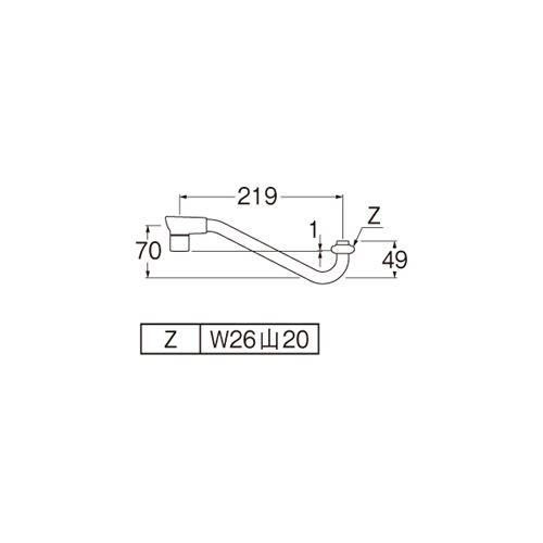 三栄水栓 SANEI PA1612H-60X-16-MW2 節水断熱上向パイプ｜rakudenmart｜02