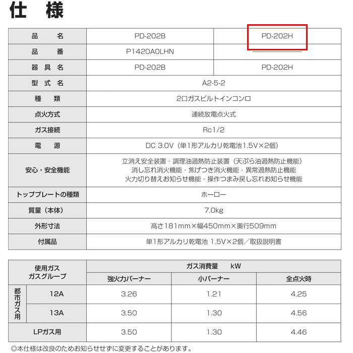 パロマ PD-202H-13A ビルトインガスコンロ 2口 ミニキッチンシリーズ ナチュラルホワイト 都市ガス用 Palomaの画像