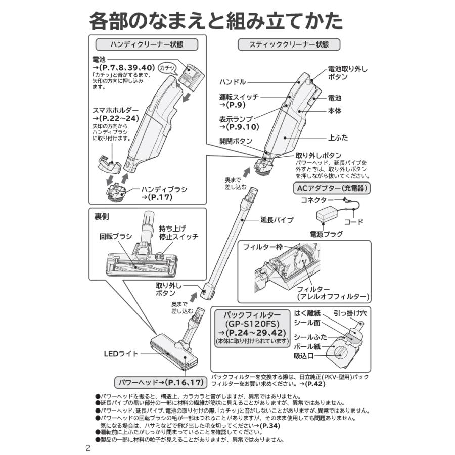 かるパック 日立 PKV-BK50P-C かるパックスティック コードレス