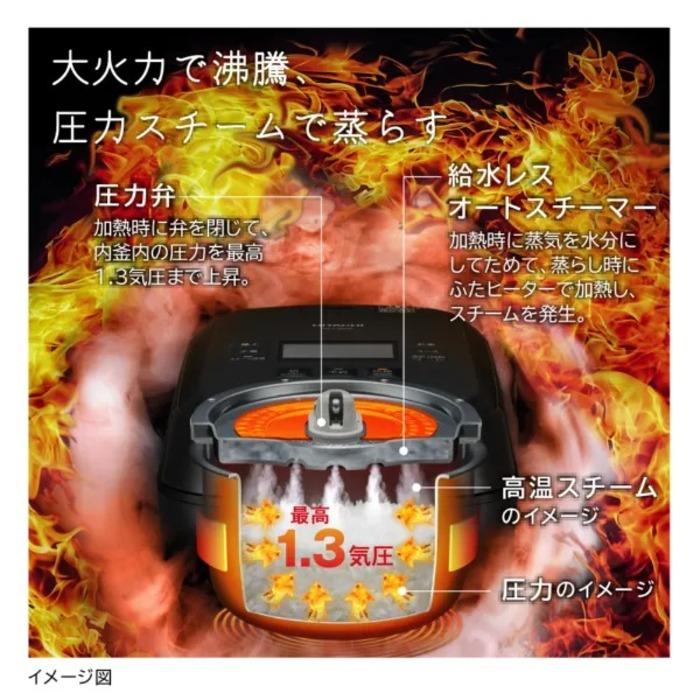 ふっくら御膳 日立 RZ-V100HM-K IHジャー炊飯器 1.0L(5.5合)炊き 圧力
