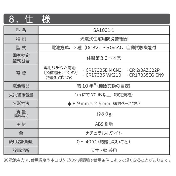 DAIKEN ダイケン 大建工業 SA1001-1 住宅用火災警報器 火の元監視番N
