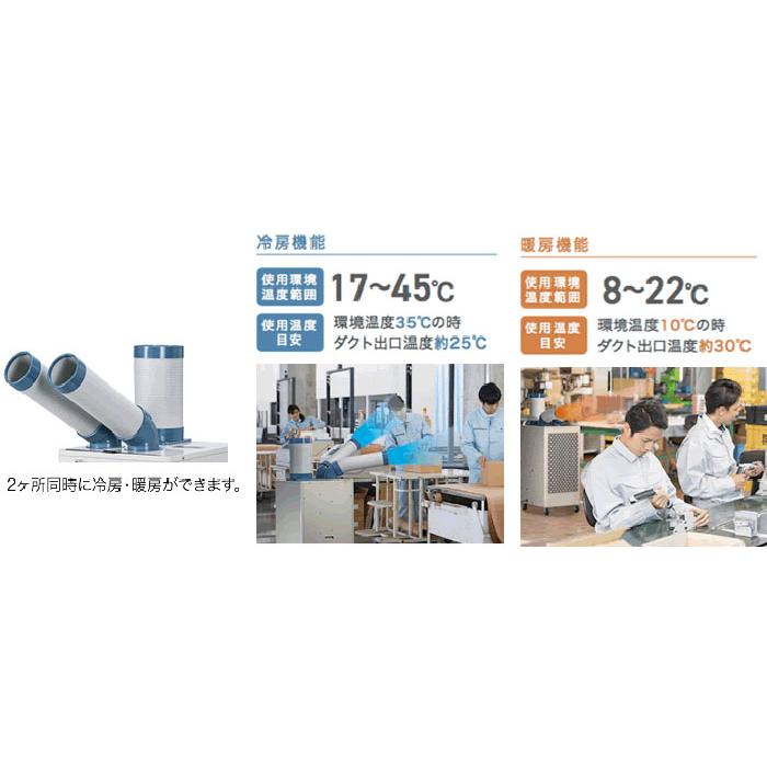ナカトミ SAC-35HCS ツインダクト冷暖スポットエアコン 単相100V・首