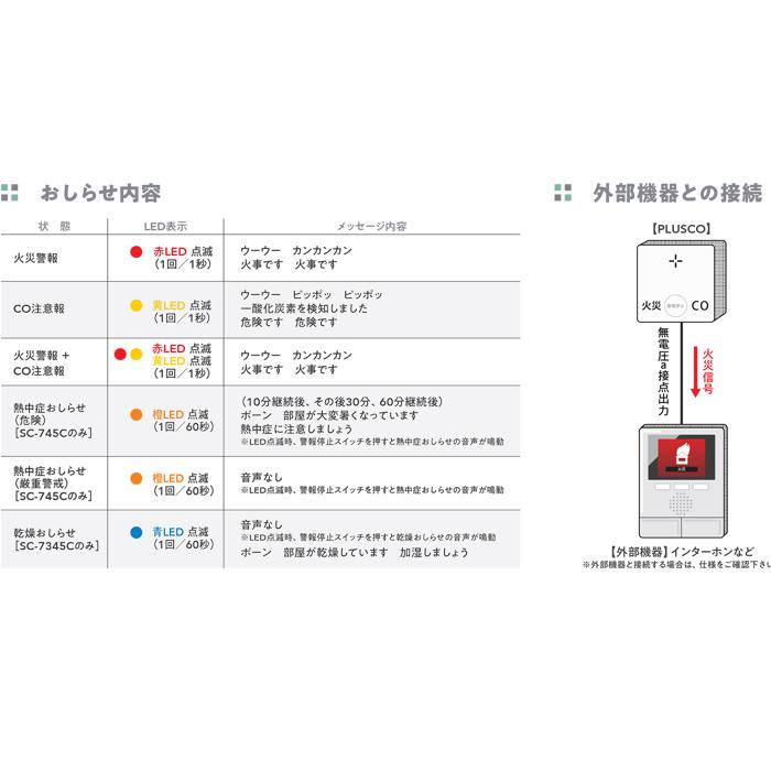 新コスモス電機 SC-345C 火災警報器 PLUSCO プラシオ 一酸化炭素検知