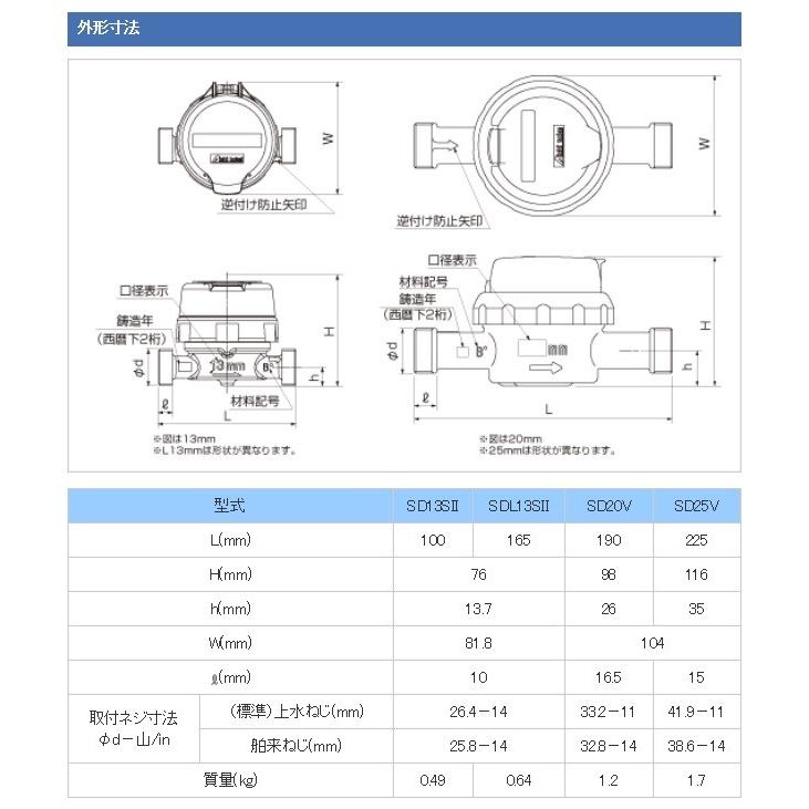 (送料無料)愛知時計電機 SDL-13 高機能乾式水道メーター｜rakudenmart｜05