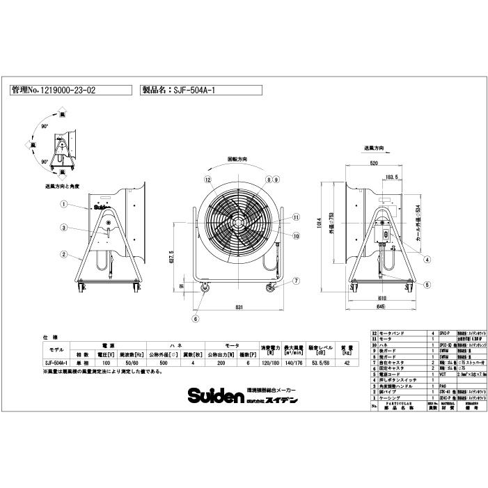 スイデン（Suiden） SJF-504A-1 ジェットスイファン 送風機 こでか