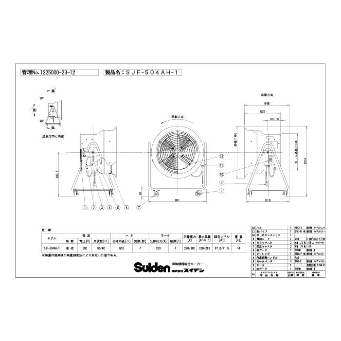 スイデン（Suiden） SJF-504AH-1 ジェットスイファン 送風機 こでか
