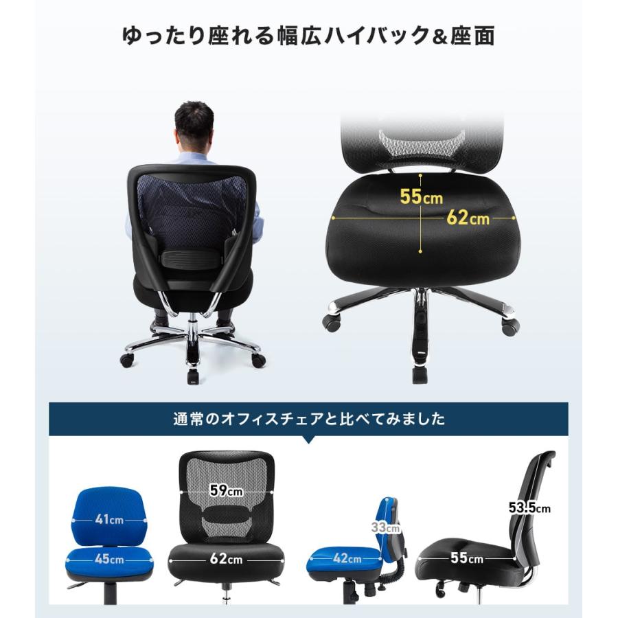 サンワサプライ SNC-NET23BK 高耐荷重オフィスチェア SANWASUPPLY | SANWA SUPPLY | 03