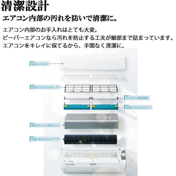 (法人様宛限定) 三菱重工 SRK2823S-W ビーバーエアコン 超省エネモデル Sシリーズ 10畳用 単相100V 新冷媒R32 ホワイト 2023年モデル (代引不可)｜rakudenmart｜14