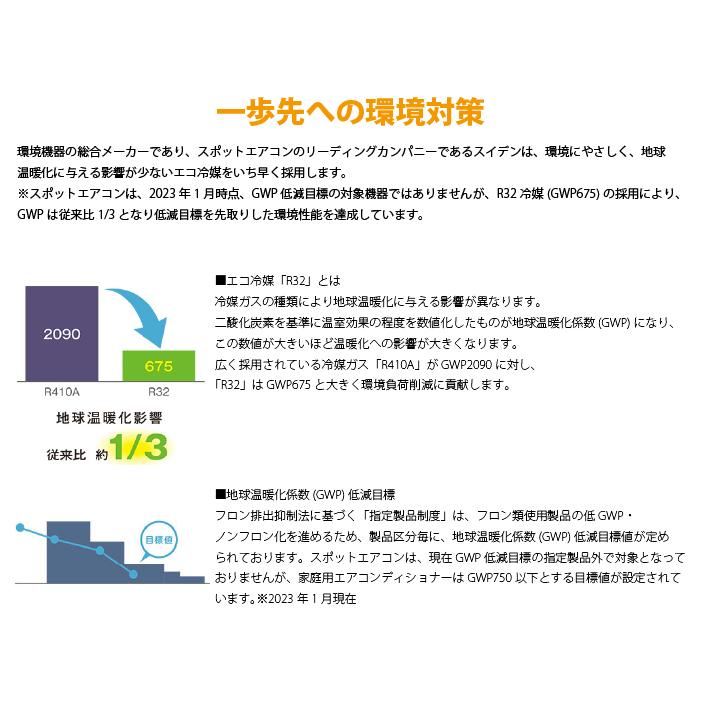 スイデン（Suiden） SS-25EL-1T スポットエアコン(環境型)1口 首振り