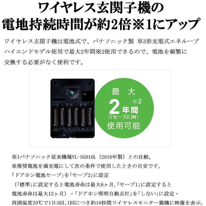 Panasonic（パナソニック） VS-SGE20LA ワイヤレステレビドアホン 録画