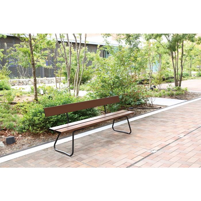 山崎産業 YB-95Z-PC-BR 樹脂ベンチ(背付)ECO NO1800 BR CONDOR (代引 